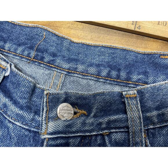 Vintage Harley-Davidson Unisex USA Patch Embroidered Jeans 32x32 - Picture 10 of 13